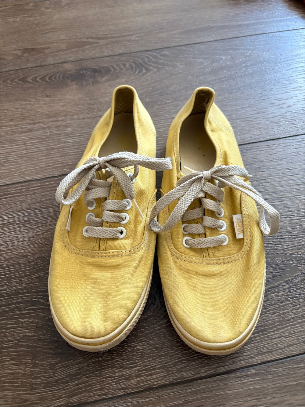 Vans Women's Yellow Canvas Lace-Up Sneakers